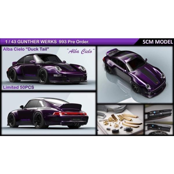 �\��  SCM 1/43 �|���V�F �K���U�[���[�N�X Porsche Gunther Werks 911 / 993 Alba Cielo ducktail ����50��