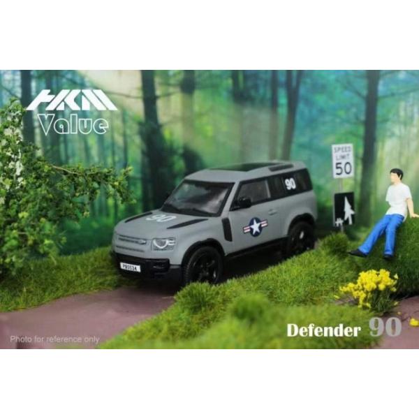 �\��  HKM Value 1/64 �����h���[�o�[ �f�B�t�F���_�[ LAND ROVER New Defender 90 Combat Grey