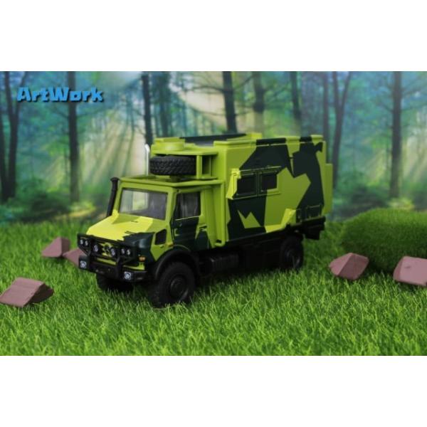 �\��  Art Work 1/64 �����Z�f�X �x���c �E�j���O Unimog U4000 Camouflage (Xcartoys OEM) Neon Green Hood