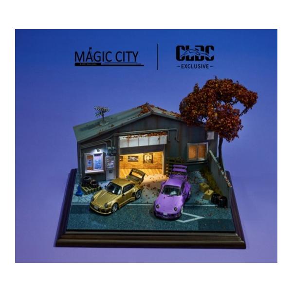 予約 UN2201-64 Magic City X CLDC 1/64 RWB ガレージ ジオラマ