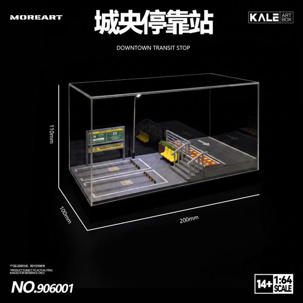 予約 A/KL906001 MOREART &amp; KALE 1/64 Miniature Simulated Scene Model DOWNTOWN TRANSIT STOP 交通機関 停留所 アクセサリー付き ジオラマ