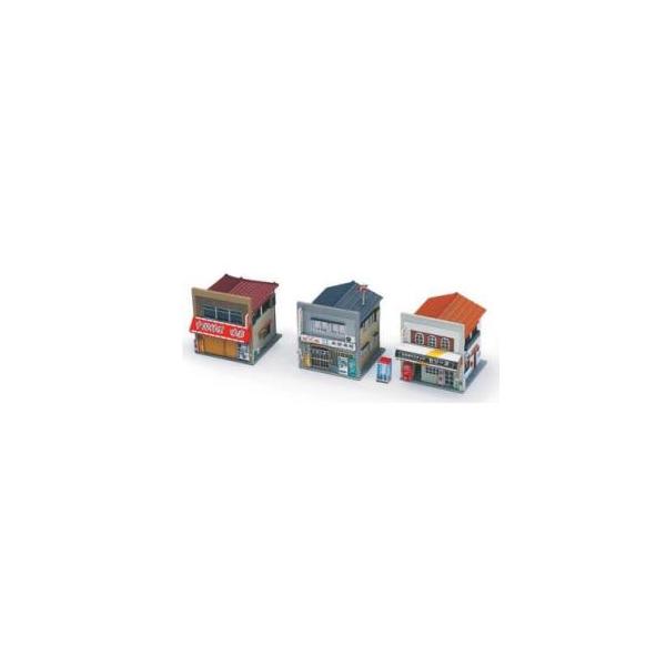 グリーンマックス 着色済み 商店セットD(昭和50年代・3棟入り)