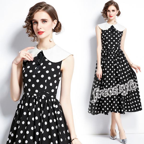パーティードレス ロング丈 ノースリーブ ドット柄 結婚式 お呼ばれドレス おしゃれ 水玉 フォーマルワンピース Gz Free Shlfq 52 株式会社フリースタイル 通販 Yahoo ショッピング