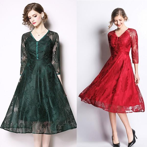 総レースドレス レディース結婚式レースドレスワンピース 袖あり 30代40代 Vネック ひざ下 緑 フォーマルドレス 結婚式 親族s M L Xl 2xl Gz Free Shqz226 37 株式会社フリースタイル 通販 Yahoo ショッピング