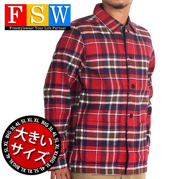 大きいサイズ メンズ アウター ネルシャツ 厚手 服 シャツジャケット