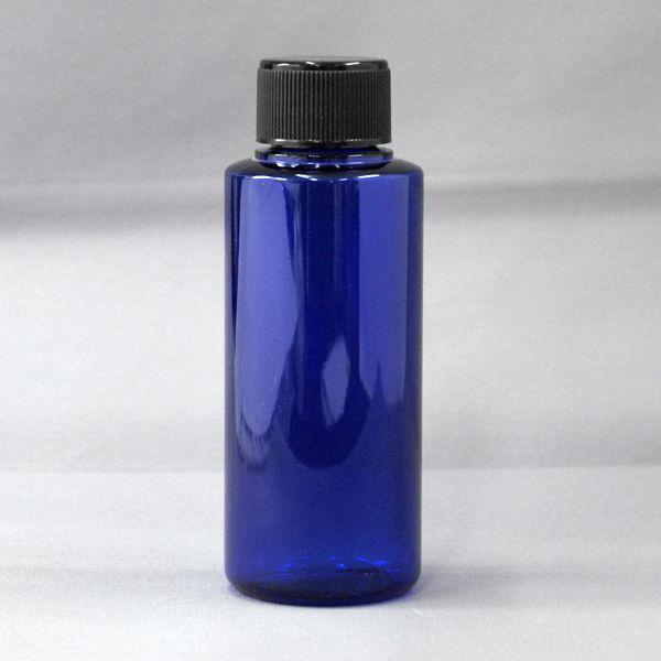 容器 PET平キャップ容器100mlカラーボトル コバルトブルー : フリー