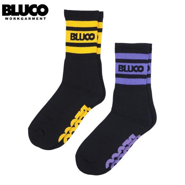 BLUCO/ブルコ 2-PACK SOX -Line-/ソックス 153-55-003・B-pac(BLACK/MUSTARD・BLACK/PURPLE)