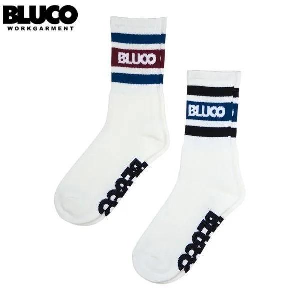 BLUCO/ブルコ 2-PACK SOX -LINE-/ソックス 163-55-003・2足セット(WHITE/NAVY・WHITE/BURGUNDY)