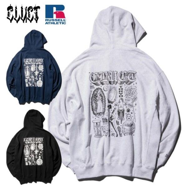 【半額セール50%OFF】CLUCT×MIKE GIANT×RUSSELL/クラクト #J[HOODIE] フーディー 04720・3color