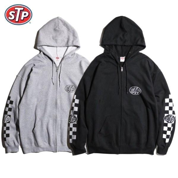 【セール30%OFF】STP/エスティーピー CHECKER LOGO ZIP-UP HOODIE/ジップアップフーディー・2color