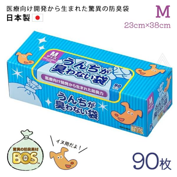 うんちが臭わない袋 BOS 防臭袋 犬用 ウンチ うんち袋 防臭 臭わない 防臭素材 匂い 犬 いぬ 日本製 処分 ペット用 旅行 散歩 お出かけ 水色(袋の色)