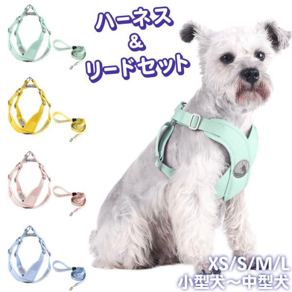 犬 ハーネス リードセット リード付き パステルカラー マカロンカラー
