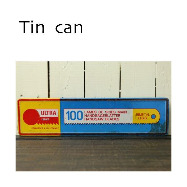 フランス雑貨 インダストリアル 工業用 tin缶 バンドソー 小物入れ アンティーク