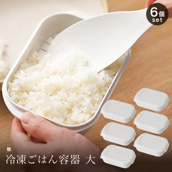 極 冷凍ごはん容器 大 6個入り K784W マーナ marna 大盛 250g お米 ごはん 大盛り 大容量 冷凍 冷凍保存 ごはん保存容器 お米保存容器 炊き立てごはん ふっくら