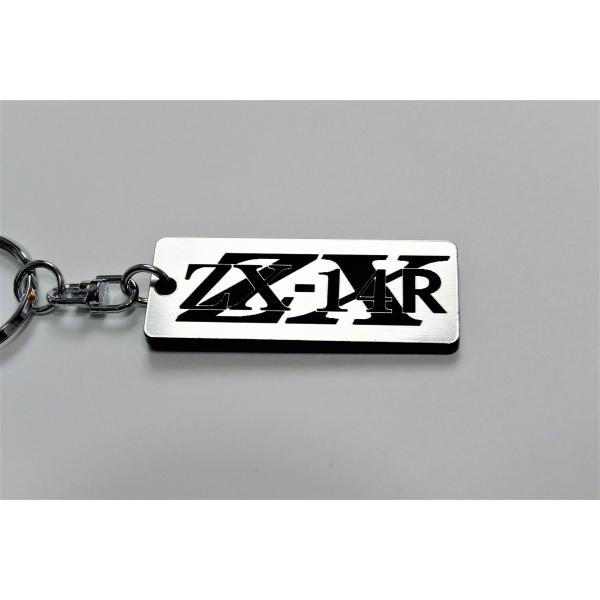 キーホルダー・アクリルキーホルダー OA14 A-18-2 ZX-14R 2層アクリル製 銀黒 2重リング キーホルダー カスタム