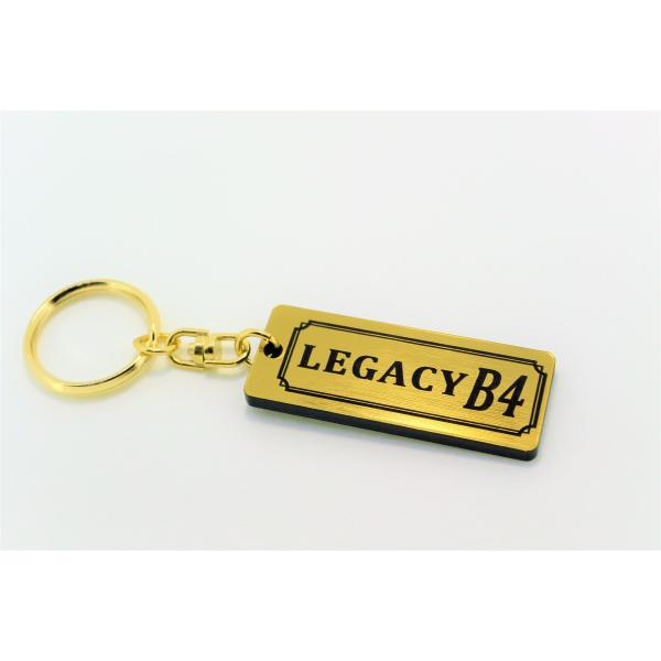 A-502-1 LEGACYB4 2層アクリル製 金黒 2重リング キーホルダー