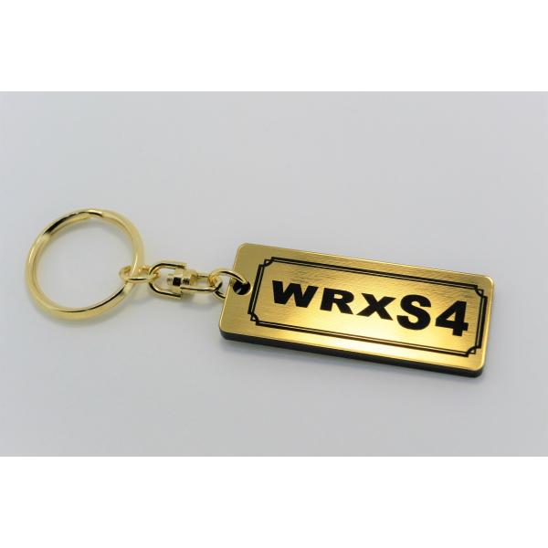 A-505-1 WRXS4 2層アクリル製 金黒 2重リング キーホルダー キーレス