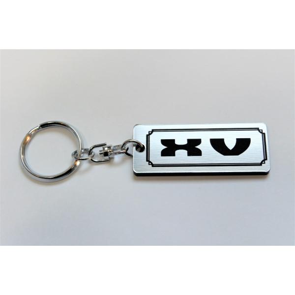 A-508-2 XV 2層アクリル製 銀黒 2重リング キーホルダー キーレス キー