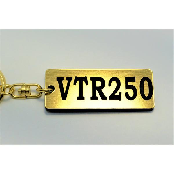 A-669-1 VTR250 2層アクリル製 金黒 2重リング キーホルダー パーツ