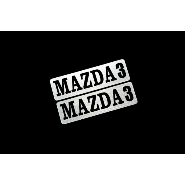 EEE-611-2 MAZDA3 銀黒 アクリル2層 ステッカー マツダ マツダ3 ファストバック カスタム 前期 後期 2枚1セット