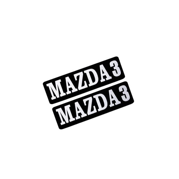 EEE-611-4 MAZDA3 黒白 アクリル2層 ステッカー マツダ マツダ3 ファストバック カスタム 前期 後期 2枚1セット
