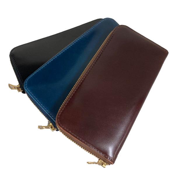 日本製 新喜皮革 コードバン × 栃木レザー ラウンドジップ 長