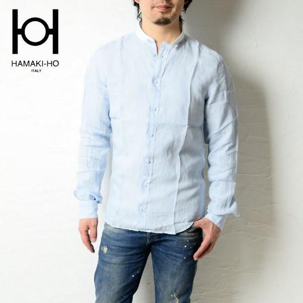 ハマキホ リネンノーカラーシャツ 長袖 Hamaki Ho Ca648h Safari サファリ系 スタンドカラー メンズ Ham Ca648h Friends Yahoo店 通販 Yahoo ショッピング