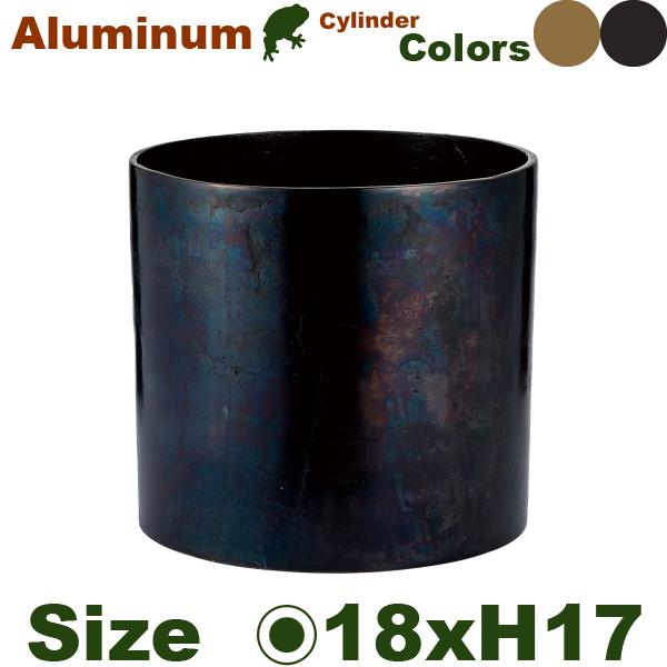 【法人/店舗宛】 AM シリンダー H17.5 アルミニウム花器（直径18.5cmxH17.5cm）（底穴なし）  鉢カバー ディスプレイ オフィス
