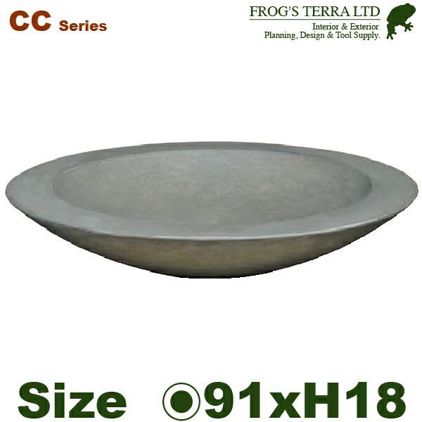 Cc26l グレイ 皿鉢 30号 直径91cm H18cm 底穴なし セメント ジュートファイバー プランター ポット 観葉鉢 大型プランター Cc26l カエルの庭や 通販 Yahoo ショッピング