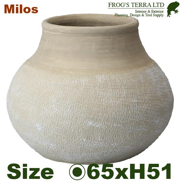 ミロス  L（直径65cm×H51cm）底穴なし 陶器製 鉢カバー 大型 ツボ ショップディスプレイ