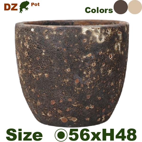 【屋外対応】【法人/店舗宛】MH DZ ラウンド L（直径56cm×H48cm）（底穴あり）（尺鉢対応）陶器製 観葉鉢 大型ポット 商業施設