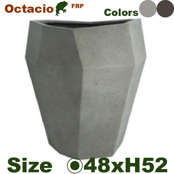 【屋外対応】GP Octacio オクタジオ ミドル 47（直径48cm×H52cm）（底穴あり）（10号可）（FRP製）（耐寒  耐候 軽量）