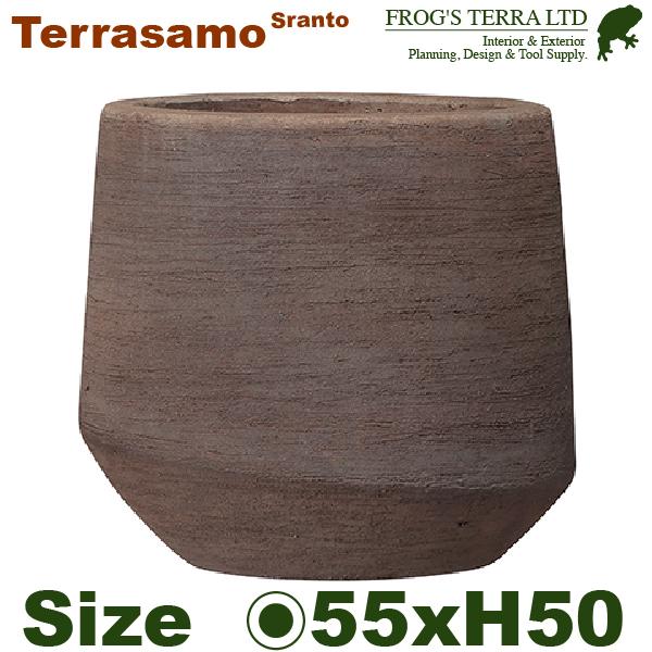 GP テラサモ スラント Terrasamo 55（直径55cm×H50cm）（底穴あり ハンドメイド 土もの 陶器鉢 テラコッタ プランター 園芸 素焼 ポット）