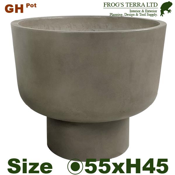 【屋外対応】MH GH カップ グレイ GH22 55cm（直径55cmxH45cm）（底穴あり）（セメント/ジュートファイバー）
