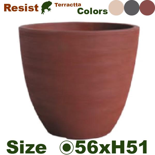 【屋外対応】【法人/店舗宛】GP RESIST レジスト ラウンド 55（直径56cm×H51.5cm）（底穴あり）（陶器鉢 テラコッタ プランター 寄せ植え ポット）