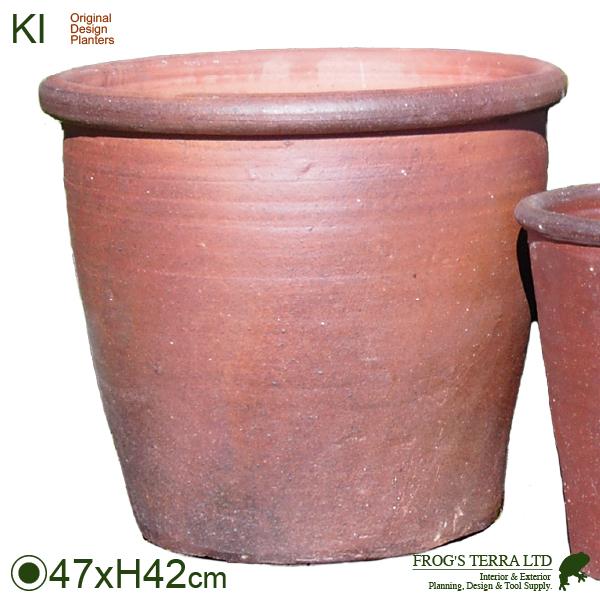 屋外対応】KI 真焼 寸胴鉢 TD-650L L（直径47cm×H42cm）（底穴あり