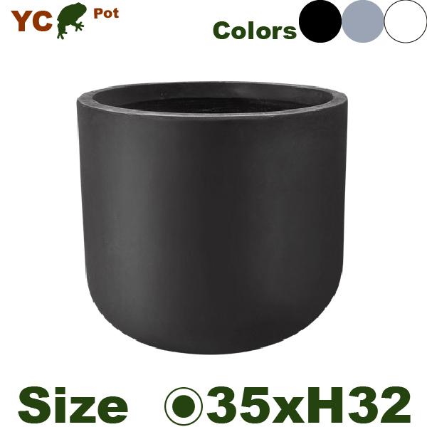 【屋外対応】MH YC ラウンド YC24M(直径35cm×H32cm）（底穴あり）（Cファイバー）（プランター/ポット）