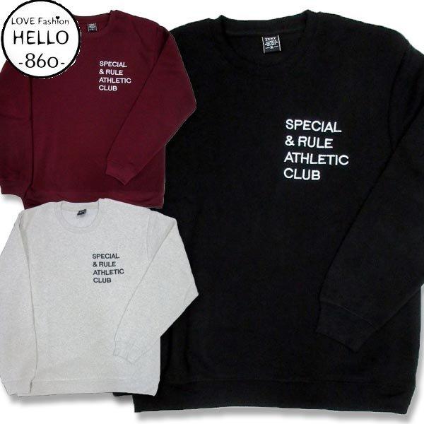 ZEKY 大きいサイズ 3L 4L メンズ 長袖 トレーナー 裏起毛 刺繍 文字 柄