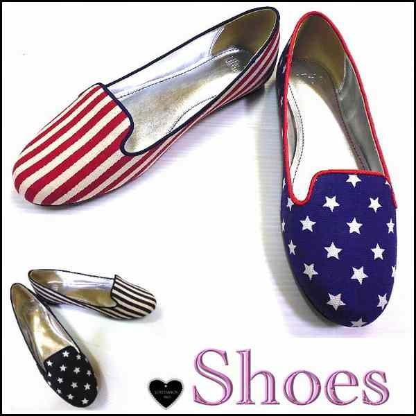 オペラシューズ 星柄 ストライプ柄 レディースアウトレット /mig083-onlyshoes