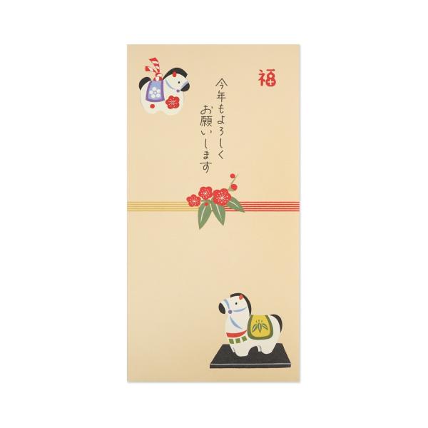 【仕様】●内容：3枚入り（中紙付き）●サイズ：H180mm x W90mm●森林認証紙使用大きいサイズの同デザイン3枚入り万円型お年玉袋。小さなお子さんから大人まで幅広くお使いいただけるデザインです。来年の干支のかわいらしいイラストが描かれ...