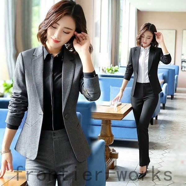 ビジネススーツ パンツスーツ レディース スーツ セットアップ 洗える ビジネス オフィス 通勤 Ol 女性 秋 冬 秋服 Fro66 Frontier Works 通販 Yahoo ショッピング