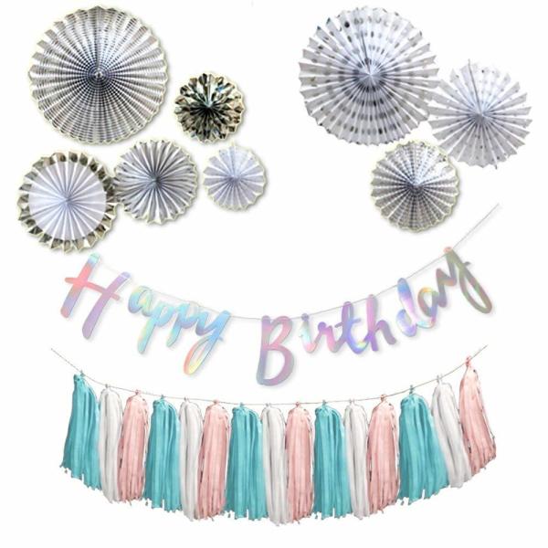 ハッピーバースデー デコレーションセット パステルレインボー ペーパーフラワー 誕生日 飾り付け ガーランド タッセル おしゃれ Buyee 日本代购平台 产品购物网站大全 Buyee一站式代购 Bot Online
