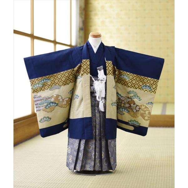 【商品番号：m753-3171】【商品名：紺割菱にタカ】【七五三3才男の子】★適正サイズ：身長:98cm〜108cm-----------------------------------------------ご注文前に下記【予約状況】を必...
