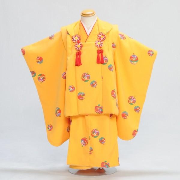 【商品番号：m753-3216】【商品名：被布 やまぶき手まり】【七五三3才女の子】★適正サイズ 身長:90cm前後-----------------------------------------------ご注文前に下記【予約状況】を必...