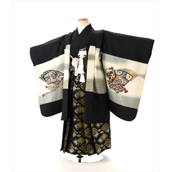【商品番号：m753-5109】【商品名：黒つづみタカに軍配】【七五三5才男の子】★適正サイズ：身長:106cm〜118cm-----------------------------------------------ご注文前に下記【予約状...