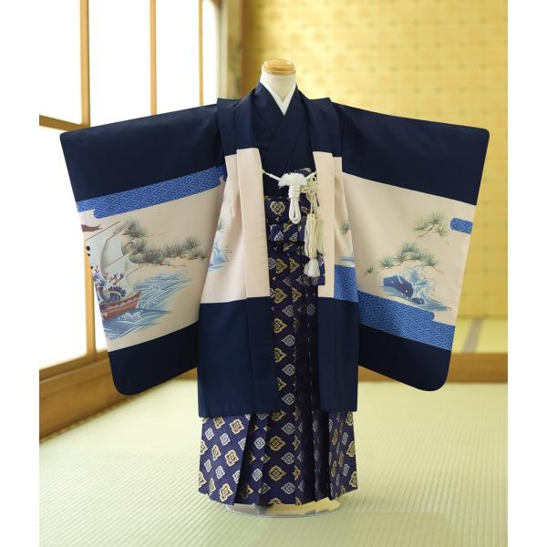 【商品番号：m753-51128】【商品名：紺波にタカ】【七五三5才男の子】★適正サイズ：身長:100cm〜110cm-----------------------------------------------ご注文前に下記【予約状況】を...
