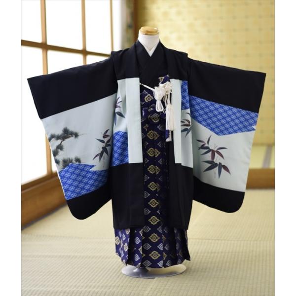 【商品番号：m753-51177】【商品名：黒花菱松にカブト】【七五三5才男の子】★適正サイズ：身長:110cm〜123cm-----------------------------------------------ご注文前に下記【予約状...