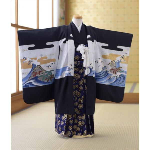【商品番号：m753-5168】【商品名：黒岩波にタカ】【七五三5才男の子】★適正サイズ：身長:107cm〜120cm-----------------------------------------------ご注文前に下記【予約状況】を...