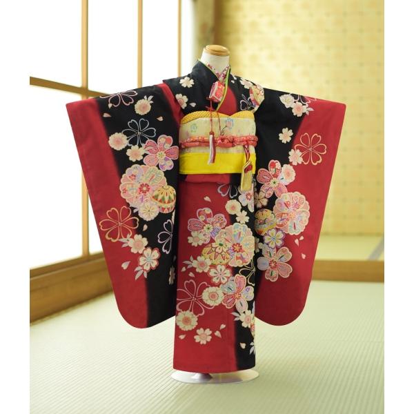 着物　女の子　5歳　7歳　七五三　単衣 frou-frou_m753-5204