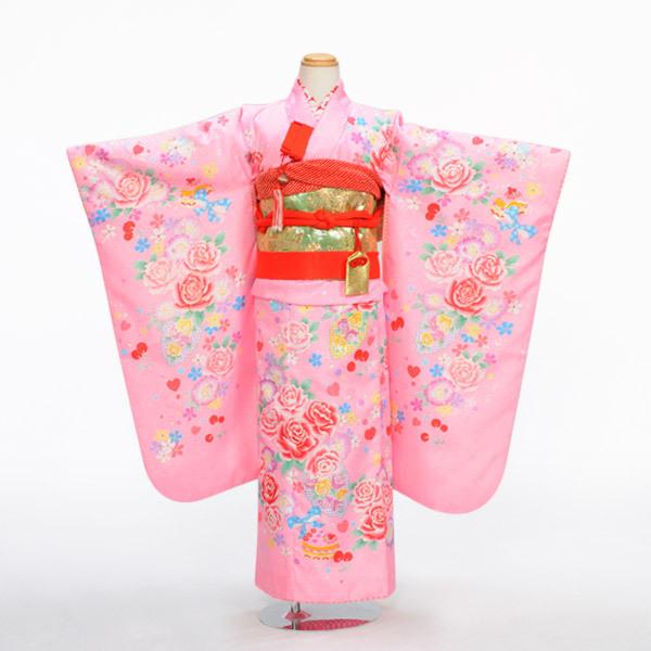 七五三 レンタル 7歳 女の子 ピンクファンタスティックバラ《身長